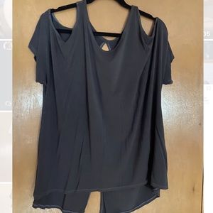 A cold-shoulder soft and sexy tee!